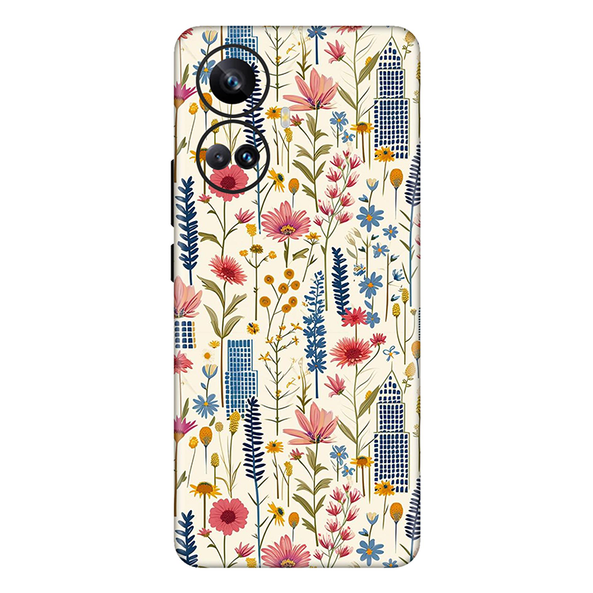 realme 10 Series Pink Floral City Mobile Skin