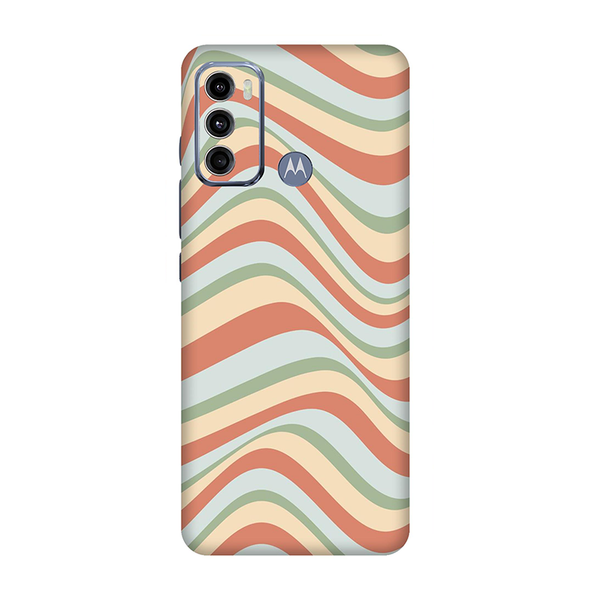 Motorola G Series Retro Blue Swirl Mobile Skin