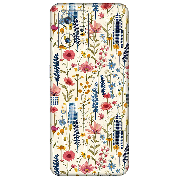 Realme 9 Series Pink Floral City Mobile Skin