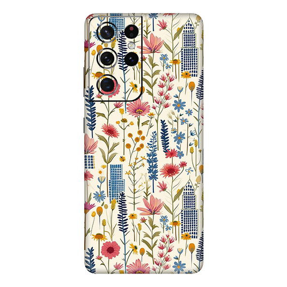 Samsung Galaxy S21 Series  Pink Floral City Mobile Skin