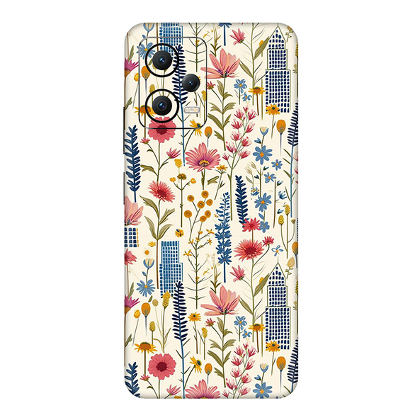 Poco X5 Series Pink Floral City Mobile Skin