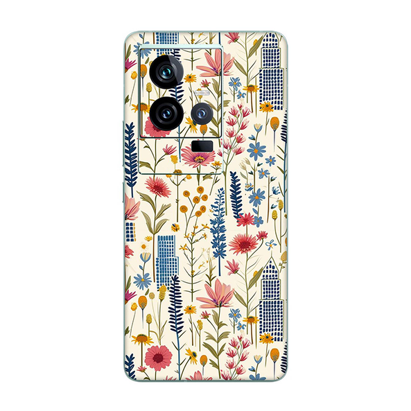 IQOO 11 Pink Floral City Mobile Skin