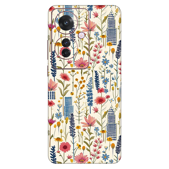 Oppo F Series Pink Floral City Mobile Skin