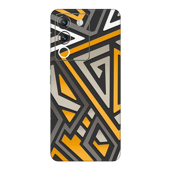 Vivo Y series Orange Pattern Mobile Skin