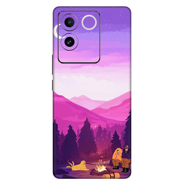 Vivo T Series Pink Floral City Mobile Skin