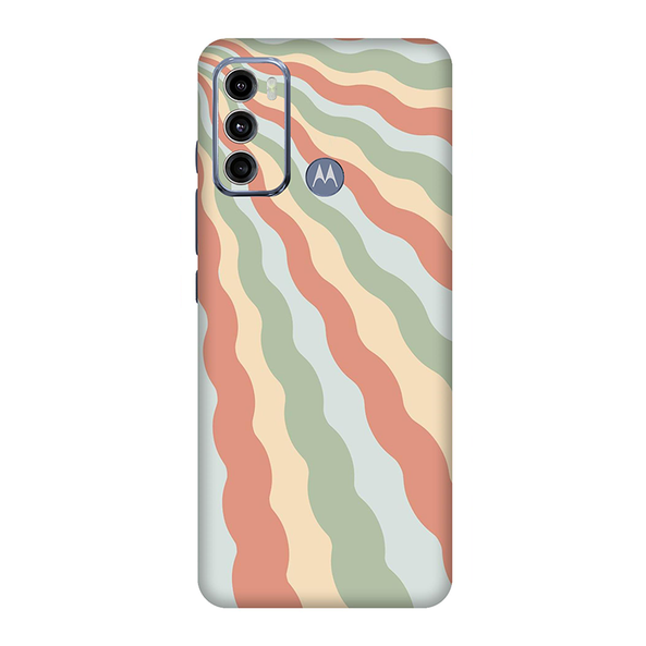 Motorola G Series Peach Retro Waves Mobile Skin