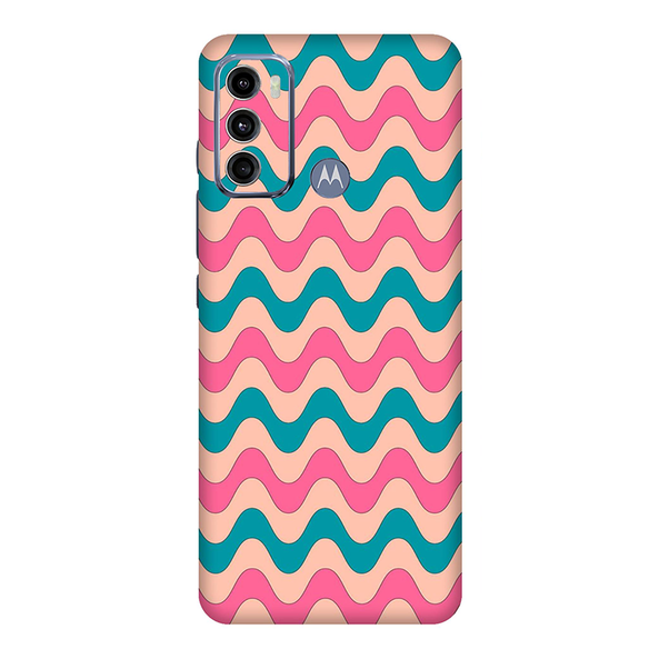 Motorola G Series Pink Blue Retro Waves Mobile Skin