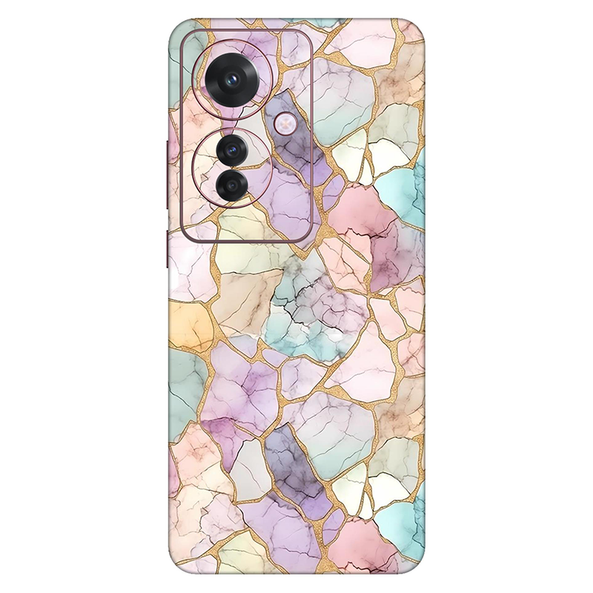 Oppo F Series Rainbow Marble Mobile Skin