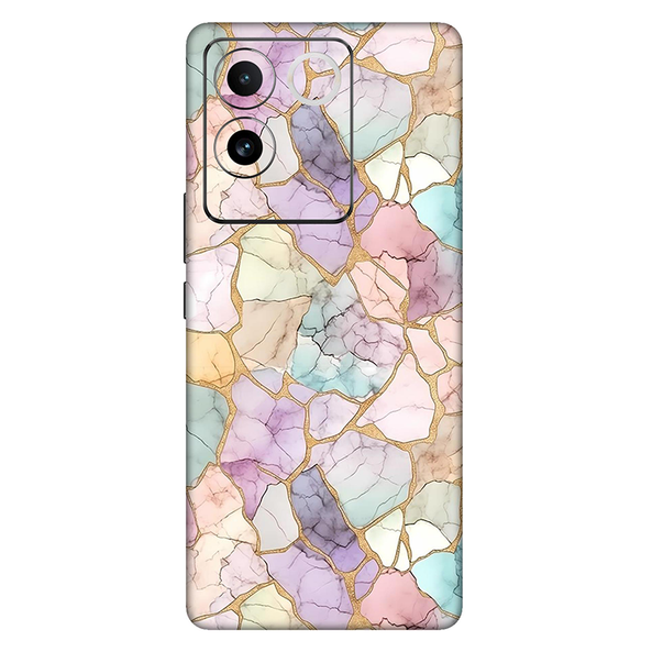 Vivo T Series Rainbow Marble Mobile Skin