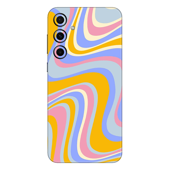 Samsung A Series Rainbow Yellow Swirl Mobile Skin