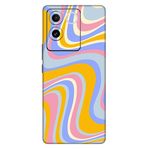 Vivo T Series Rainbow Yellow Swirl Mobile Skin