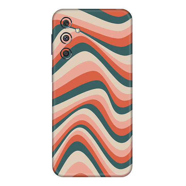 Samsung M Series Retro Blue Swirl Mobile Skin