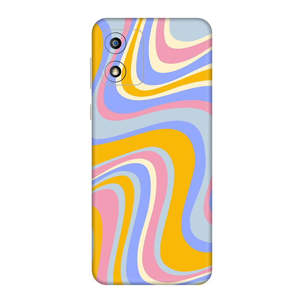 Motorola E Series Rainbow Yellow Swirl Mobile Skin