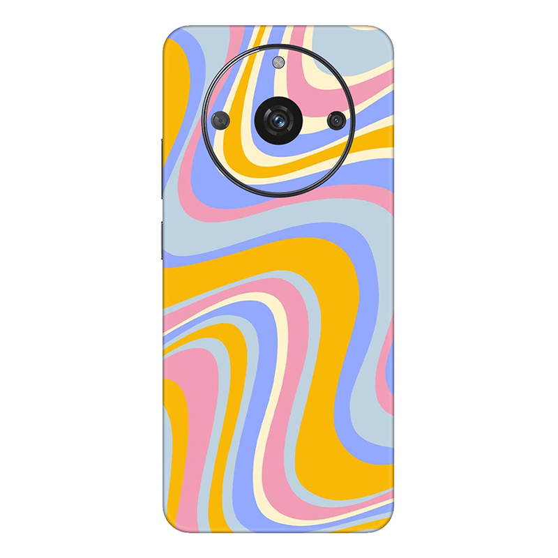 Realme Narzo Series Rainbow Yellow Swirl Mobile Skin