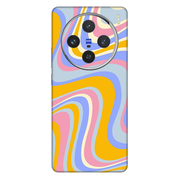 Vivo X series Rainbow Yellow Swirl Mobile Skin