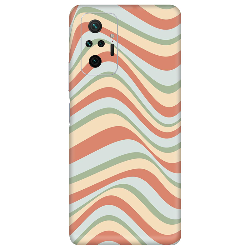 Xiaomi Redmi Note 10 Series Retro Blue Swirl Mobile Skin