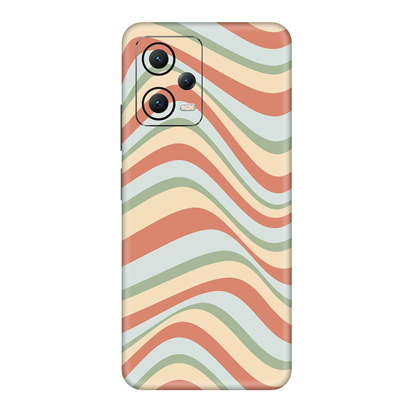 Poco X5 Series Retro Blue Swirl Mobile Skin