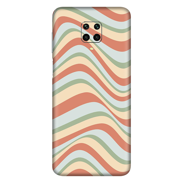 Xiaomi Redmi 9 Retro Blue Swirl Mobile Skin