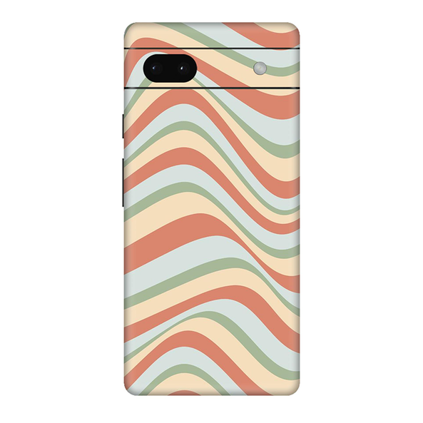 Google Pixel  6 Series Retro Blue Swirl Mobile Skin