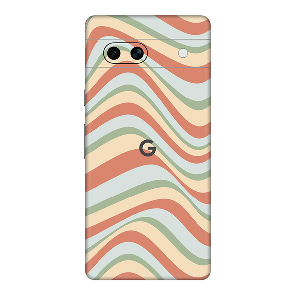 Google Pixel 7 Series Retro Blue Swirl Mobile Skin