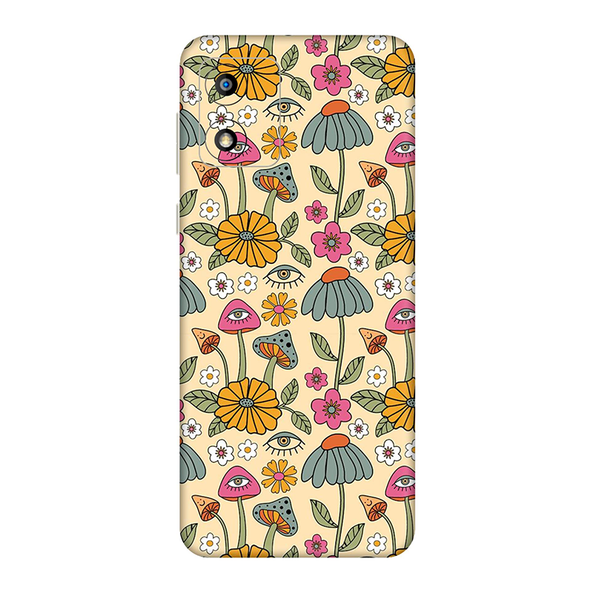 Motorola E Series Retro Mushroom With Flower Mobile Skin