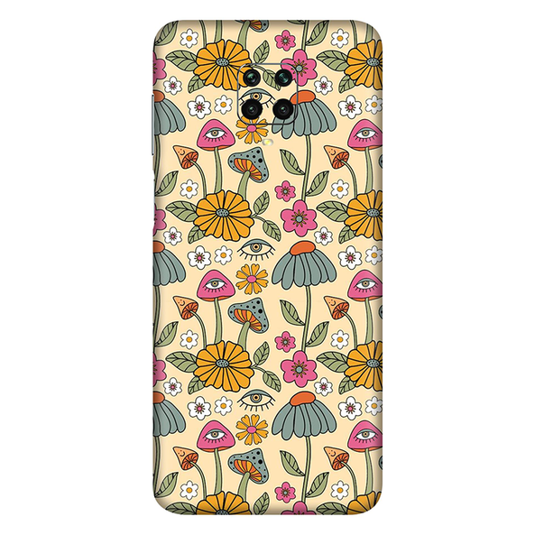 Xiaomi Redmi 9 Retro Mushroom With Flower Mobile Skin