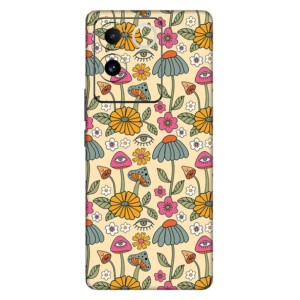 Iqoo 7 Series Retro Mushroom With Flower Mobile Skin