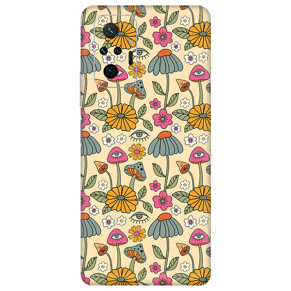 Xiaomi Redmi Note 10 Series Retro Mushroom With Flower Mobile Skin