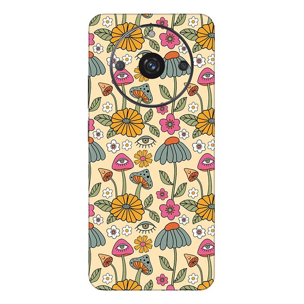 Realme Narzo Series Retro Mushroom With Flower Mobile Skin