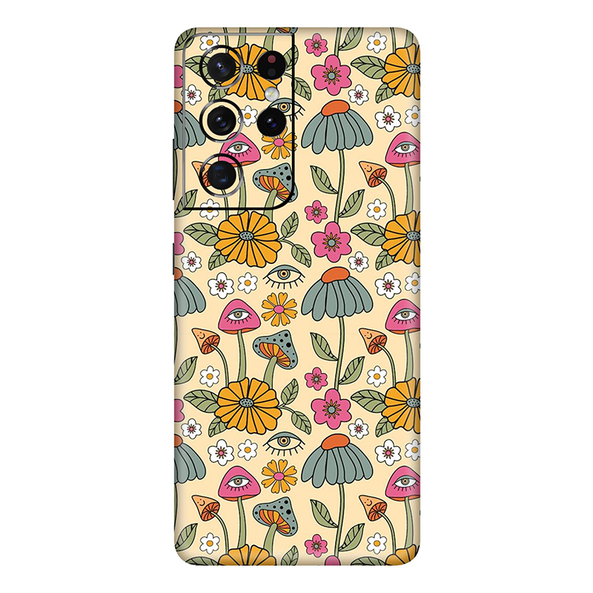 Samsung Galaxy S21 Series  Retro Mushroom With Flower Mobile Skin