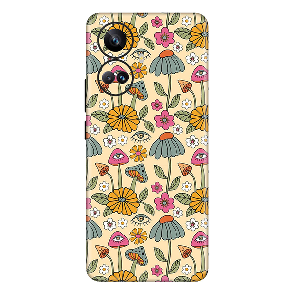 realme 10 Series Retro Mushroom With Flower Mobile Skin