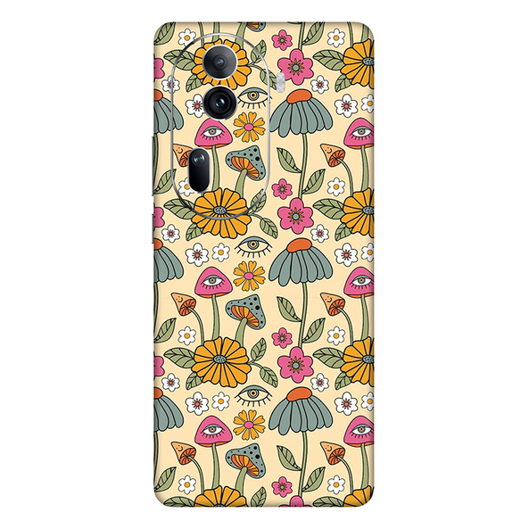 Oppo Reno Series Retro Mushroom With Flower Mobile Skin