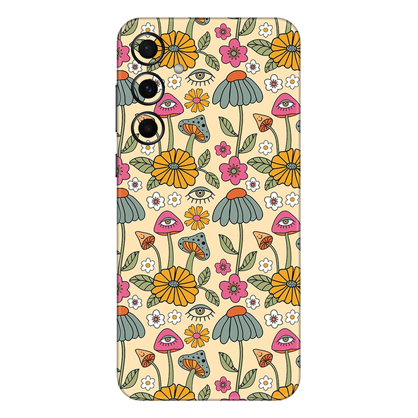 Samsung A Series Retro Mushroom With Flower Mobile Skin