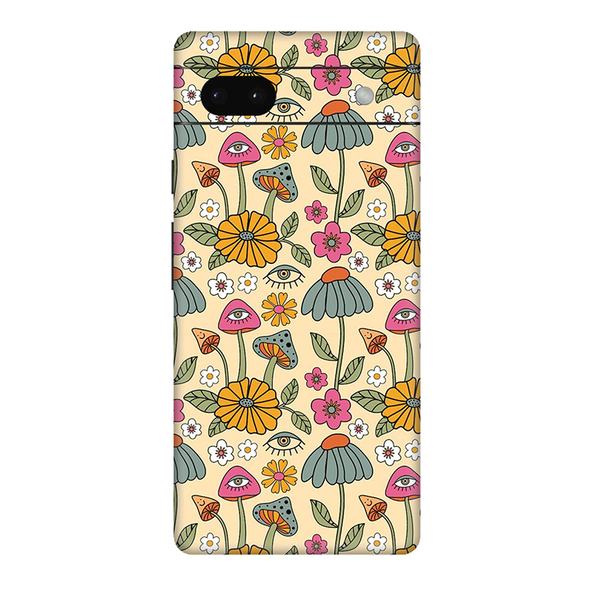 Google Pixel  6 Series Retro Mushroom With Flower Mobile Skin