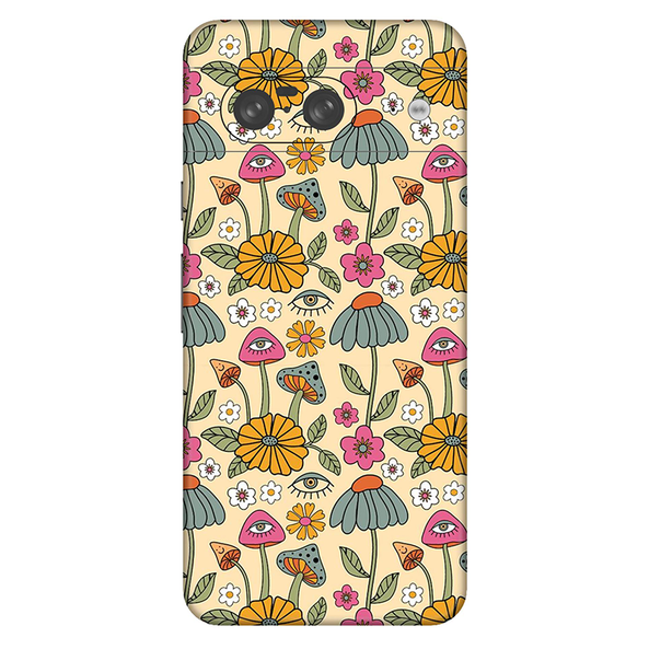 Google Pixel 8 Series  Retro Mushroom With Flower Mobile Skin