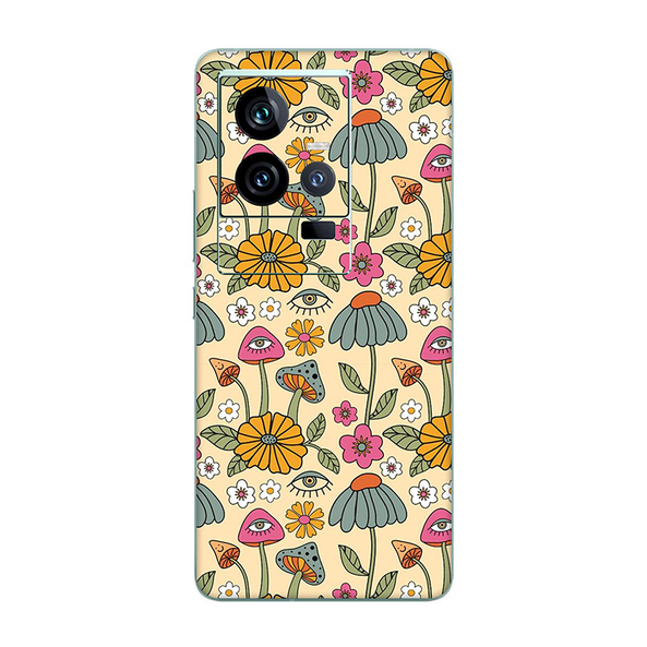 IQOO 11 Retro Mushroom With Flower Mobile Skin