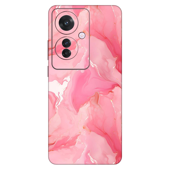 Oppo F Series Salmon Pink Marble Mobile Skin