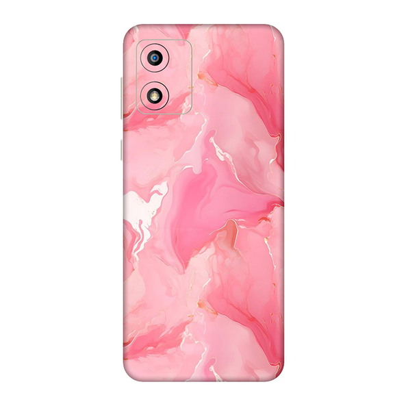 Motorola E Series Salmon Pink Marble Mobile Skin