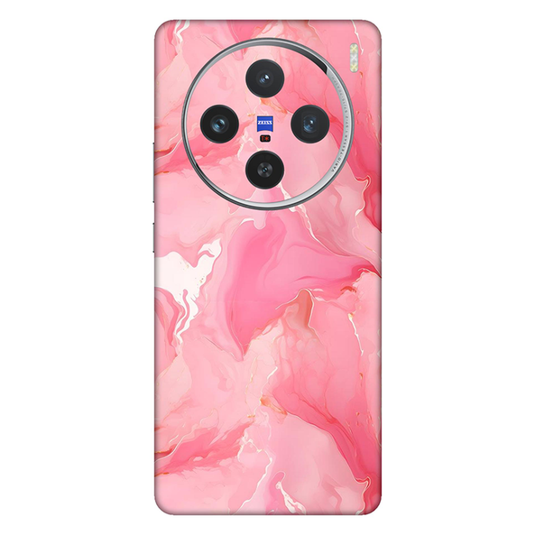 Vivo X series Salmon Pink Marble Mobile Skin