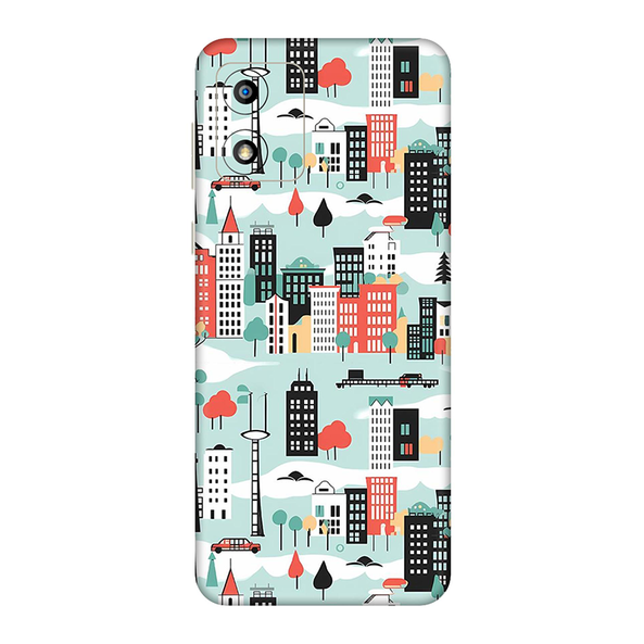 Motorola E Series Skyblue Street Mobile Skin