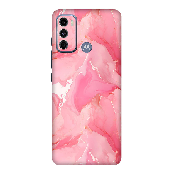 Motorola G Series Salmon Pink Marble Mobile Skin