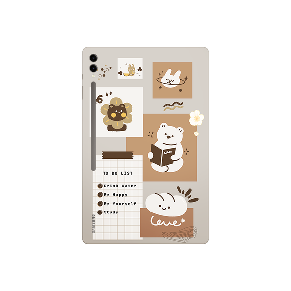 Beige Brown Playful Illustration Phone Tablet Skin