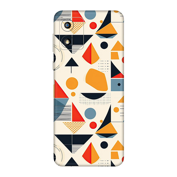 Motorola E Series Black Multi Shape Geometric Mobile Skin