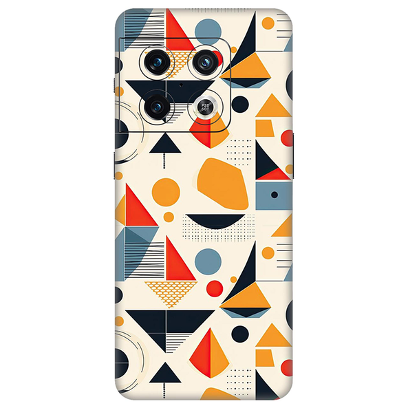 One Plus 10 Series Black Multi Shape Geometric Mobile Skin