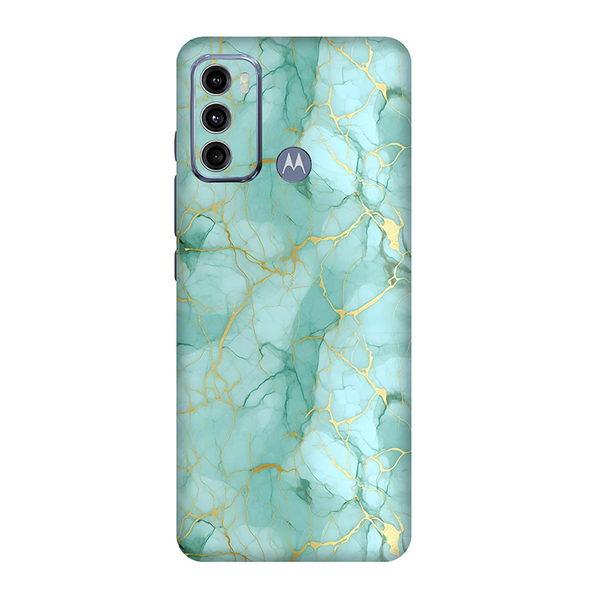 Motorola G Series Cyan Marble Mobile Cover