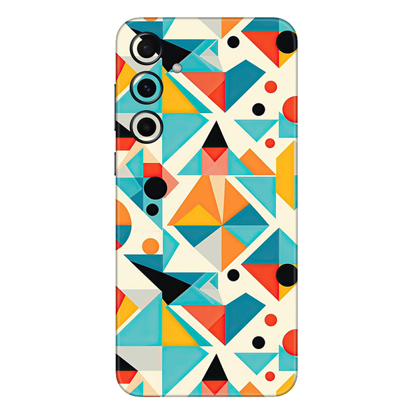 Samsung A Series Blue Sqaure Shape Geometric Mobile Skin