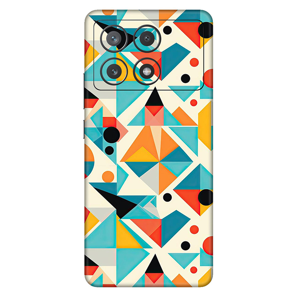 Poco X6 Series Blue Sqaure Shape Geometric Mobile Skin