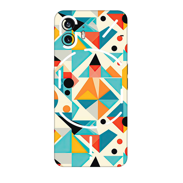 Nothing Series Blue Sqaure Shape Geometric Mobile Skin