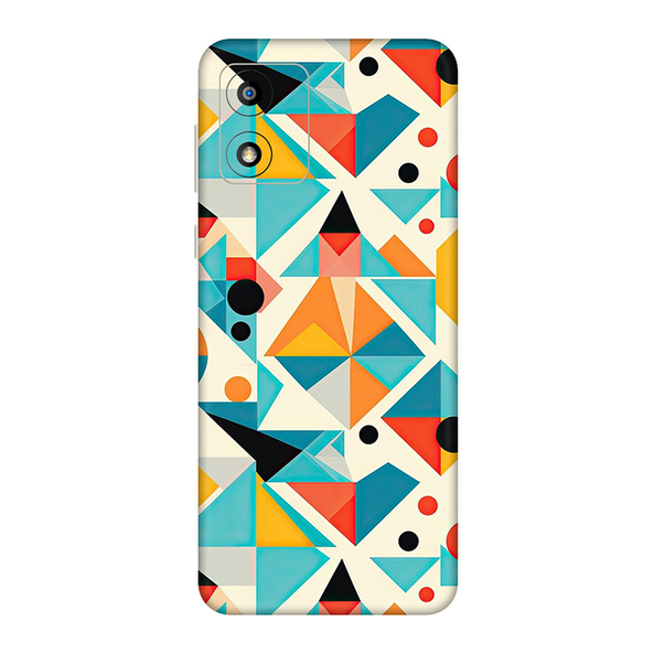 Motorola E Series Blue Sqaure Shape Geometric Mobile Skin