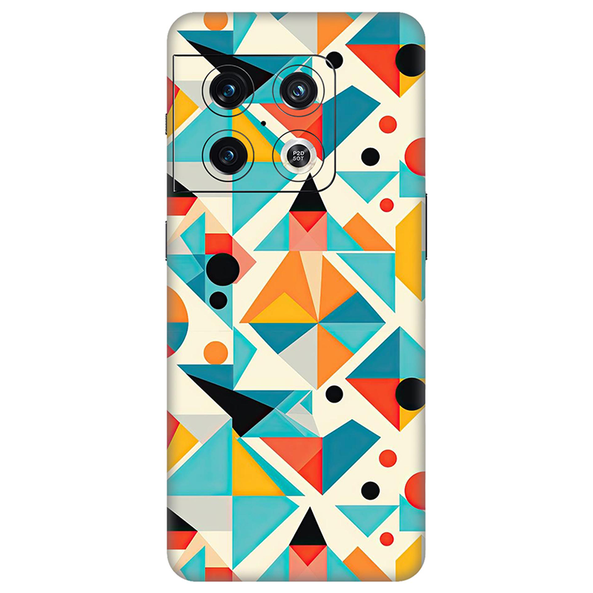 One Plus 10 Series Blue Sqaure Shape Geometric Mobile Skin